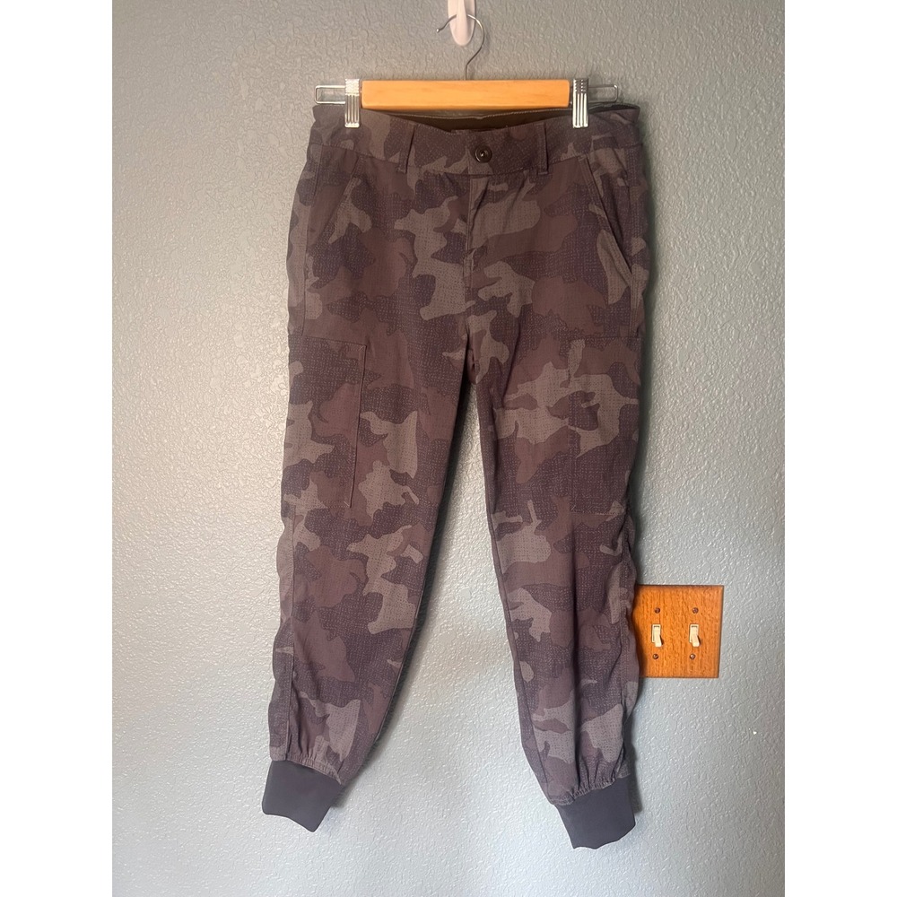 Prana Kanab Camo Joggers Womens 2 Grey Purple Hiking Climbing Pants W41202115